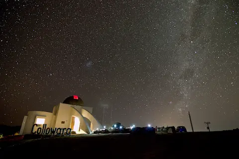 Collowara Observatory with part of the Milky Way visible.